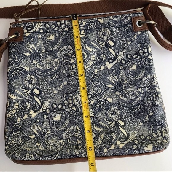Sakroots Navy Blue Spirit Desert Floral Crossbody Trip Pouch Adjustable Strap - Picture 4 of 14